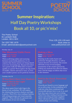 Summer School - The Poetry School