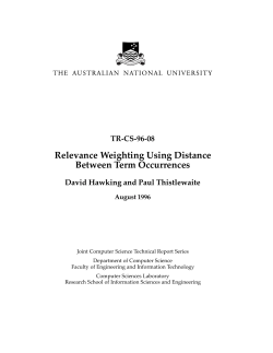 TR-CS-96-08 Relevance Weighting Using