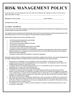 risk management policy - Stephen F. Austin State University