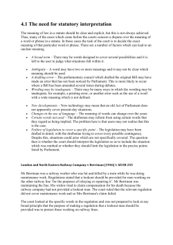 4.1 The need for statutory interpretation