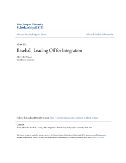 Baseball: Leading Off for Integration - Scholarship@SJU