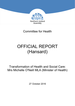 OFFICIAL REPORT (Hansard) - Northern Ireland Assembly Open Data