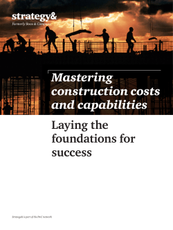 Mastering construction costs and capabilities - Strategy