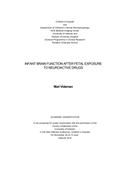 infant brain function after fetal exposure to neuroactive drugs
