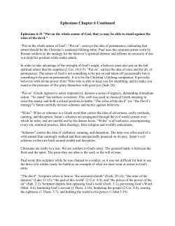 Ephesians Chapter 6 Continued