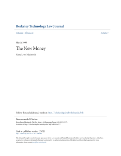 The New Money - Berkeley Law Scholarship Repository