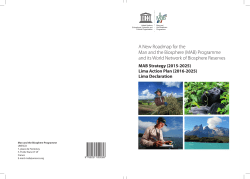 A New roadmap for the Man and the Biosphere - UNESDOC