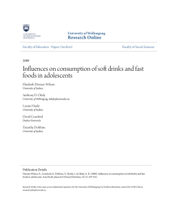 Influences on consumption of soft drinks and fast
