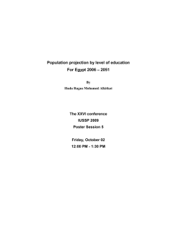 Population projection by level of education For Egypt 2006 &ndash; 2051