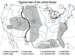 Physical Map of the United States