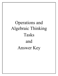 Operations and Algebraic Thinking Tasks and Answer Key