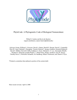 PhyloCode: A Phylogenetic Code of Biological