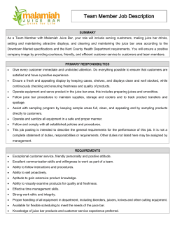 Team Member Job Description - Grand Rapids Downtown Market