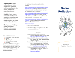 Noise pollution brochure