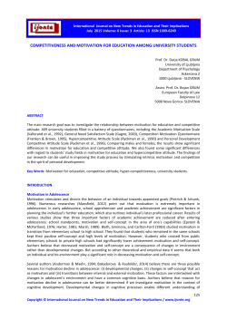 competitiveness and motivation for education among university