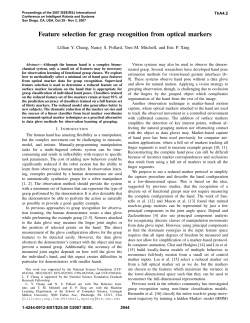 Feature Selection for Grasp Recognition from Optical Markers
