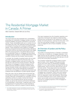 The Residential Mortgage Market in Canada: A Primer