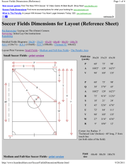 Soccer Fields Dimensions for Layout (Reference Sheet)