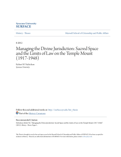 Sacred Space and the Limits of Law on the Temple Mount