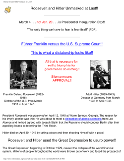 Roosevelt and Hitler Unmaked at Last!!