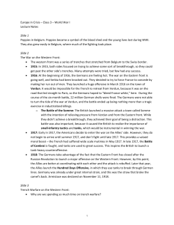 Europe in crisis &ndash; Class 3 &ndash; World war I