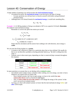 Lesson 40: Conservation of Energy