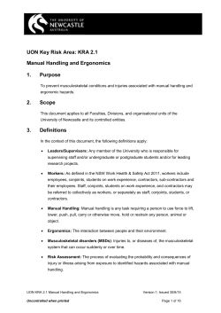 KRA 2.1 Manual Handling and Ergonomics
