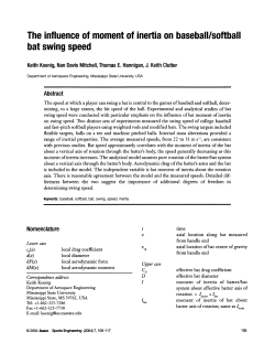 The influence of moment of inertia on baseball/softball bat swing