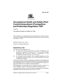 Occupational Health and Safety (Pest Control)