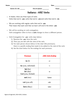Italiano: -ARE Verbs