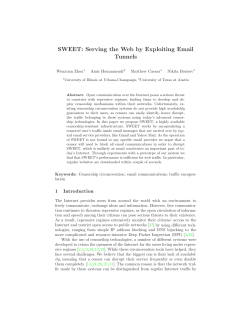 SWEET: Serving the Web by Exploiting Email Tunnels
