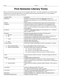 First Semester Literary Terms