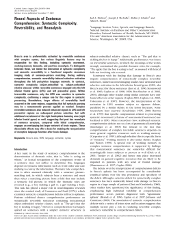 Neural Aspects of Sentence Comprehension