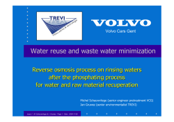 Reverse Osmosis Process on Rinsing Waters after the Phosphating