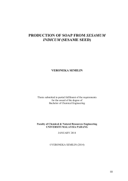 production of soap from sesamum indicum (sesame seed)