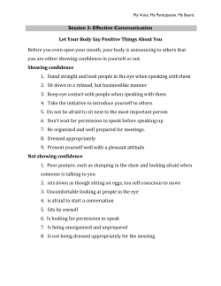 Session 3: Effective Communication Let Your Body Say Positive