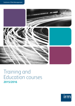 Training and Education courses - The Institute of Risk Management