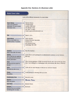 Appendix One: Sections of a Business Letter