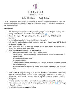 English Help at Home Part 3 &ndash; Spelling The New National