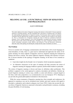 meaning as use: a functional view of semantics and