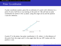 Lecture 36: Polar Coordinates