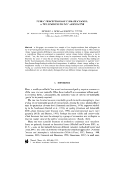 PUBLIC PERCEPTIONS OF CLIMATE CHANGE: A `WILLINGNESS