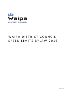 Draft Speed Limit Bylaw 2016