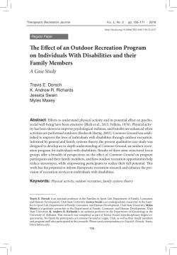 The Effect of an Outdoor Recreation Program on Individuals With