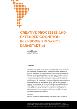 creative processes and extended cognition in embodied in varios
