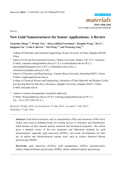 New Gold Nanostructures for Sensor Applications: A Review