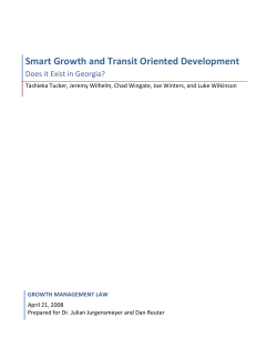 Smart Growth and Transit Oriented Development