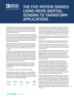 The Five Motion Senses: Using MEMS Inertial