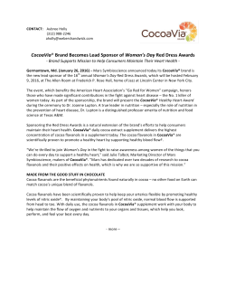 CocoaVia&reg; Brand Becomes Lead Sponsor of Woman`s Day Red
