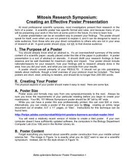 Mitosis Research Symposium: Creating an